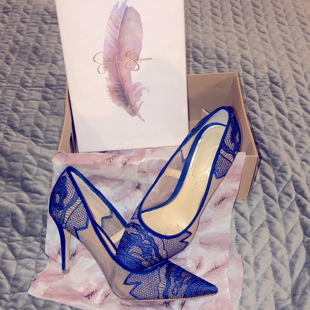 Jessica Simpson 💙blue lace💙heels